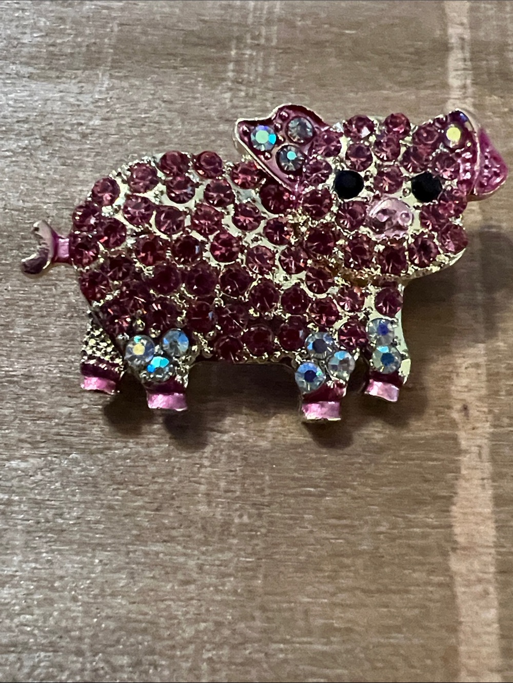 3/$18 Sparkling Pink Pig Brooch Lot 259